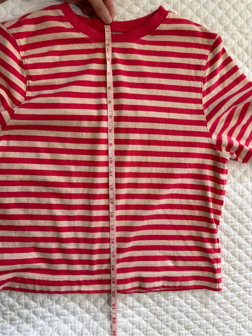 Red and White Striped Short Sleeve Tee - Picture 9 of 13